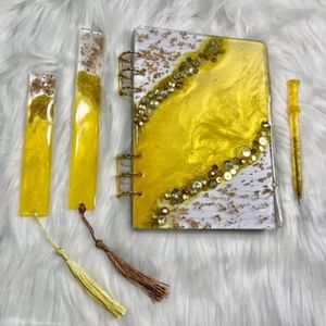 Radiant Golden Resin Notebook: Beautiful Design | Can be customized